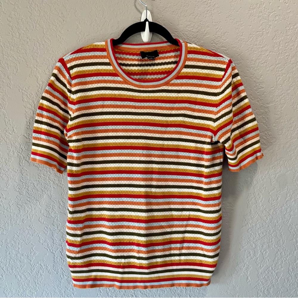 ROOLEE Lumiere Striped Multi-Colored Sweater Top Size Large